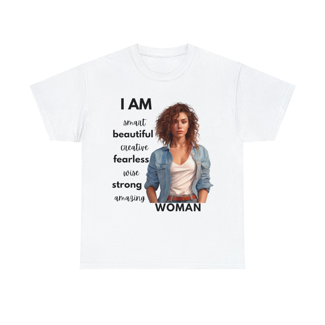 I am Women Affirmations Tshirt Brunette