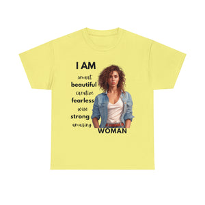 I am Women Affirmations Tshirt Brunette