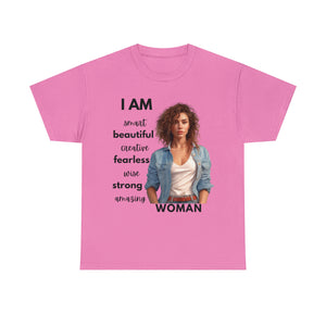 I am Women Affirmations Tshirt Brunette