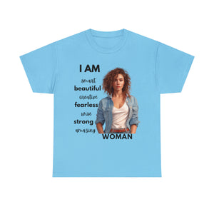 I am Women Affirmations Tshirt Brunette