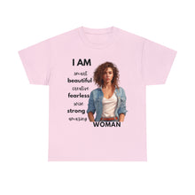 Load image into Gallery viewer, I am Women Affirmations Tshirt Brunette